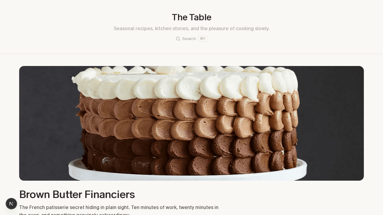 The Table — warm food blog